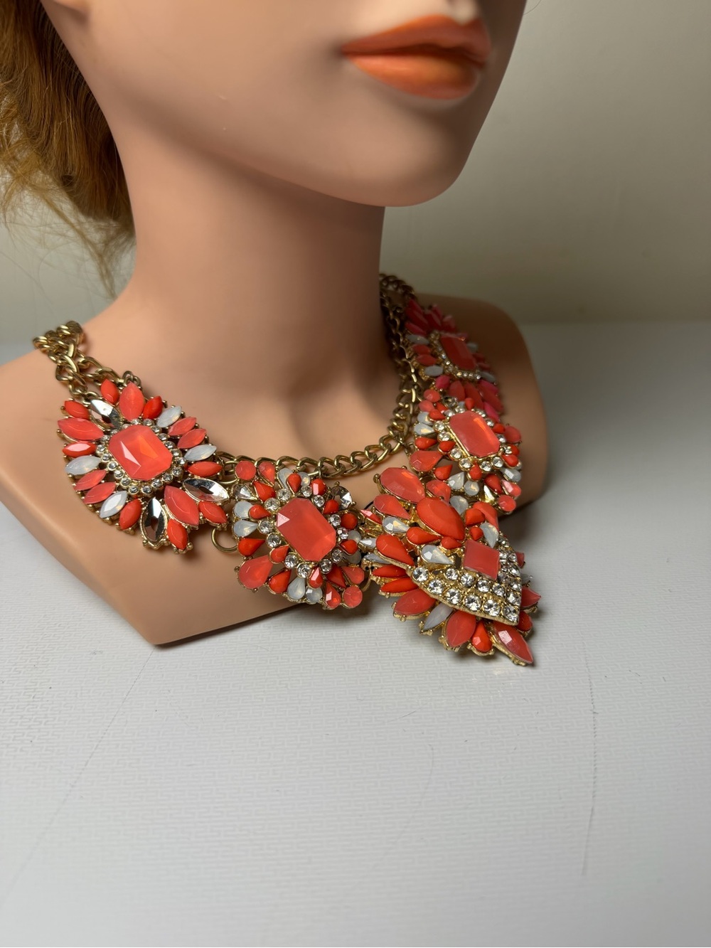 Coral Statement Bib Necklace - Women Jewelry